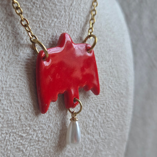 Collar pajarito rojo