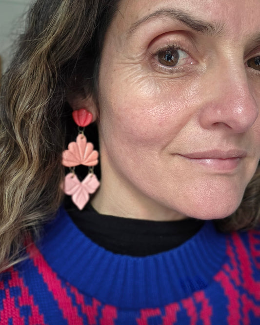 Aros rosa coral 3 piezas XL