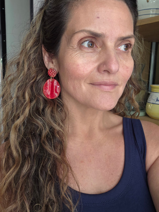 Aros pétalos XL rojo italiano