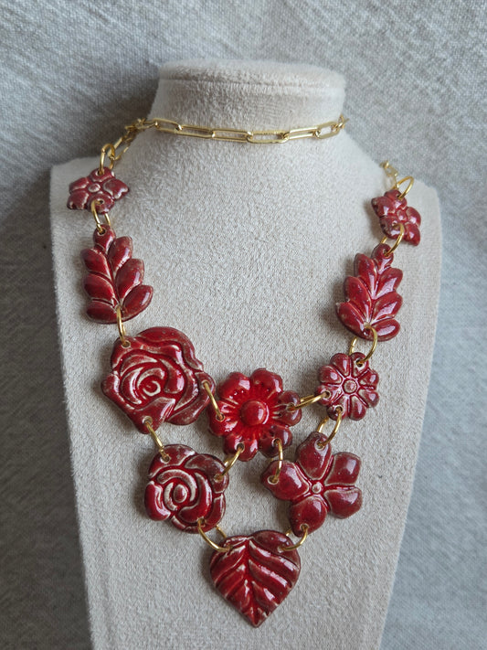 Collar ROSALÍA 10 piezas en esmalte amarillo oro brillante