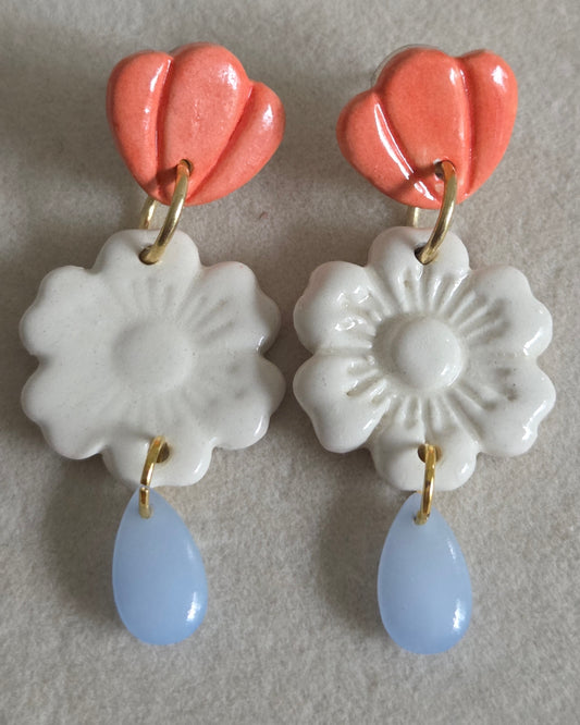 Aros rosas blanco 3 piezas M+