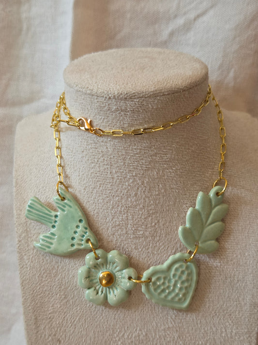 Collar jardín 5 verde menta