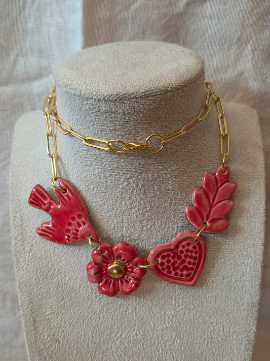 Collar jardín 2 rojo