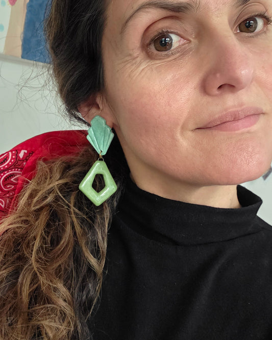 Aros verde azul 2 piezas L