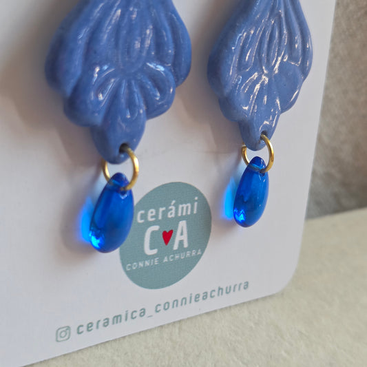 Aros 3 piezas azul y lagrimita