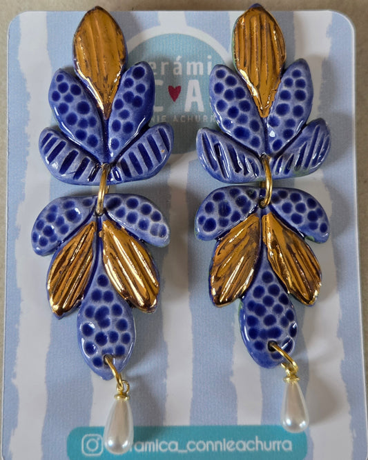 Aros 2 piezas XL azulino - julio
