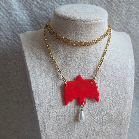 Collar pajarito rojo