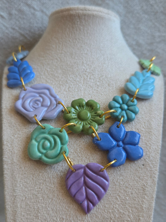 Collar ROSALÍA 10 piezas en tonos azul/ morado