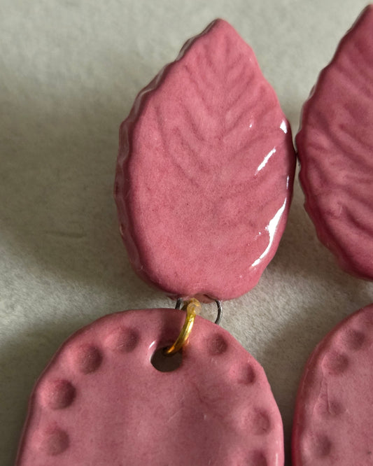 Aros gota rosado 2 piezas L